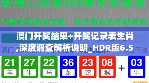 澳门开奖结果+开奖记录表生肖,深度调查解析说明_HDR版6.503