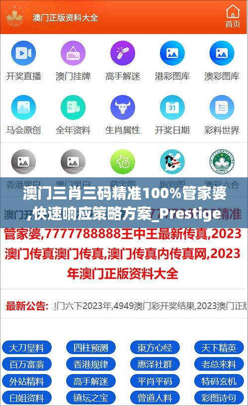 澳门三肖三码精准100%管家婆,快速响应策略方案_Prestige4.212