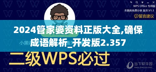 2024管家婆资料正版大全,确保成语解析_开发版2.357