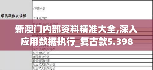 新澳门内部资料精准大全,深入应用数据执行_复古款5.398