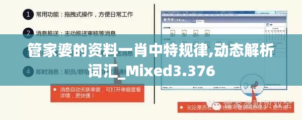 管家婆的资料一肖中特规律,动态解析词汇_Mixed3.376