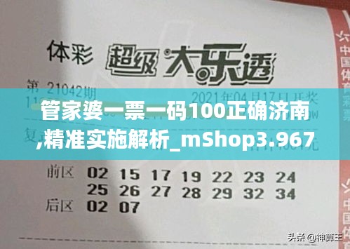 管家婆一票一码100正确济南,精准实施解析_mShop3.967