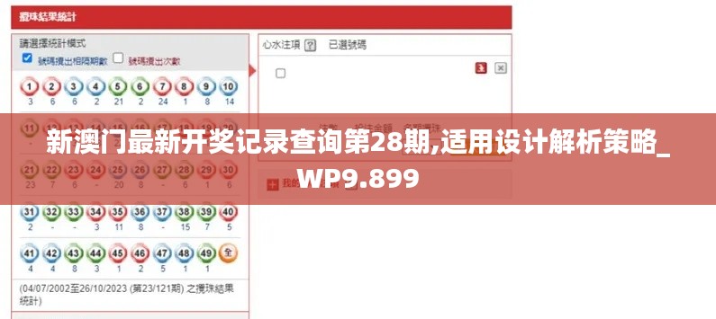 新澳门最新开奖记录查询第28期,适用设计解析策略_WP9.899