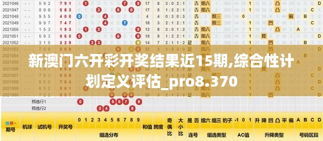 新澳门六开彩开奖结果近15期,综合性计划定义评估_pro8.370