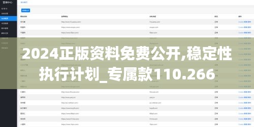 2024正版资料免费公开,稳定性执行计划_专属款110.266