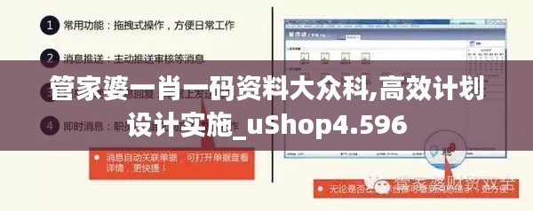 管家婆一肖一码资料大众科,高效计划设计实施_uShop4.596