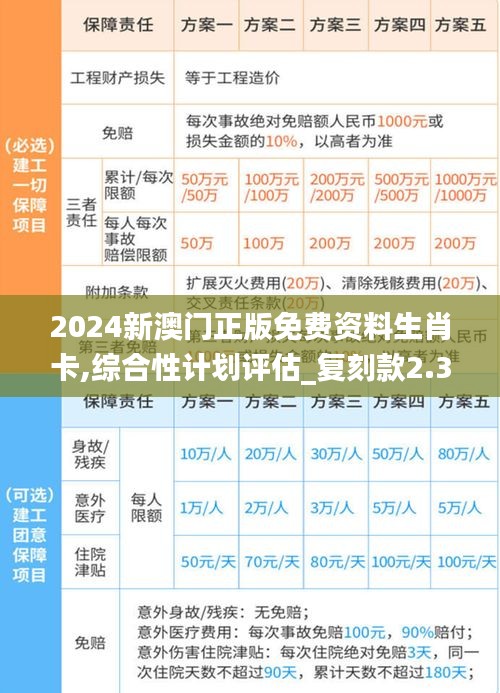 2024新澳门正版免费资料生肖卡,综合性计划评估_复刻款2.305